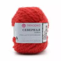 Пряжа Пехорка Северная Цвет.88 Красный мак, красный, 10 мот, Ангора - 30%, шерсть - 30%, акрил - 40%