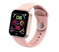 Умные смарт часы в металлическом корпусе для iOS, Android / розовые