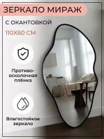 Зеркало настенное, фигурное, с черной окантовкой, 110*600см