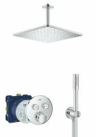 Душевая система с потолочным тропическим душем и термостатом Grohe SmartControl Rainshower Mono Cube 310, Германия