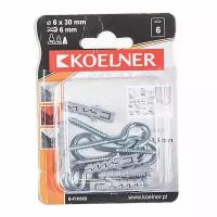 Дюбель KOELNER FIX06S D6х30 мм с S-крюком 3,5х50 мм 6 шт