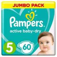 Подгузники Pampers Active Baby-Dry 11–16 кг, размер 5, 60 шт