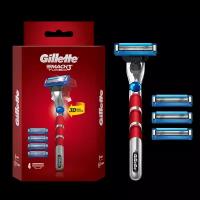 Бритвенный станок Gillette Mach3 Turbo 3D с 4 сменными кассетами