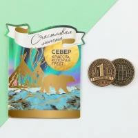 Сувенирная монета "Север", d - 2 см, металл