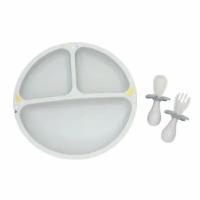 Набор посуды Oribel Baby Plate, Fork, Spoon, цвет Earl Grey