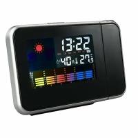 Настольные часы Цифровой будильник с проекцией Потолочный проектор Будильник Температура Термометр Время Дата (черный)