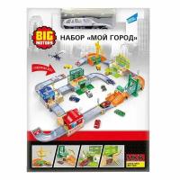 Игровой Набор Big Motors. Мой город (1 металлическая машинка, 29 деталей, наклейки, в коробке, от 3