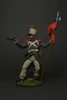 Оловянный солдатик фигурка окрашенный Наполеоновские войны Старший сержант, 2-й орлоносец линейного полка. Франция, 1812-15