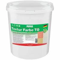 Декоративная штукатурка Пуфас TEXTUR FARBE акриловая Короед, Шуба 2мм (8кг) ТФ образец