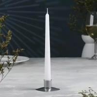 Подсвечник "Квадрат" металл на одну свечу, 7х3 см, серебро