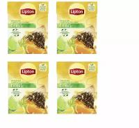 Чай черный в пирамидках Lipton Citrus с цедрой цитрусовых 20 пакетиков, 4 упаковки