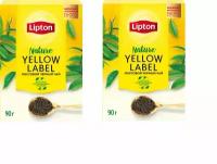 Чай листовой черный Lipton Yellow Label 90 грамм, 2 упаковки