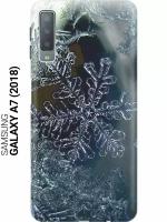 Силиконовый чехол на Samsung Galaxy A7 (2018), Самсунг А7 2018 с принтом "Макро снежинка"