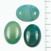 Кабошон натуральный камень Агат зеленый 0009606 овальный 20x15 мм, цена за 1 шт