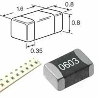 Светодиод №59 Белый smd 0603UWC-A в корпусе 0603, 1000-1500 mcd, 10штук