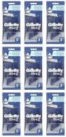 Gillette Станок для бритья одноразовый Blue II, С увлажняющей полоской, 5 шт/уп, 9 уп