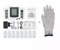 Массажер стимулятор Electronic Pulse Massаger + Микротоковые перчатки / Миостимулятор для укрепления мышц / Массажер для похудения