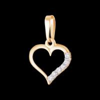 Подвеска золотая "Сердце" с фианитами арт. 1134502