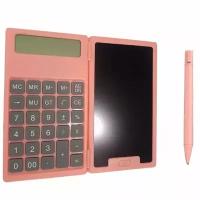 Многофункциональный калькулятор 2 в 1 / Планшет для письма со стилусом / Научный калькулятор / Розовый