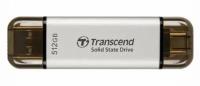 Внешний накопитель SSD Transcend TS512GESD310S 512GB USB-C/A 3.2 Gen 2 Серебряный (TS512GESD310S)