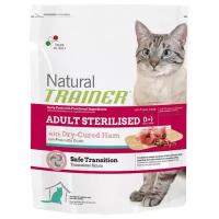 Trainer Natural 0,3кг Корм сухой для стерилизованных кошек и кастрированных котов старше 1 года с сыровяленой ветчиной и гороховыми волокнами, свекловичной стружкой, цикорием и клюквенным экстрактом