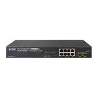 коммутатор/ PLANET IPv4/IPv6, 8-Port Managed 802.3at POE+ Gigabit Ethernet Switch + 2-Port 100/1000X SFP (120W)