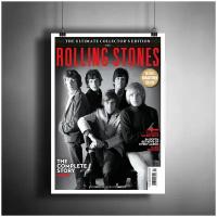 Постер плакат для интерьера "Музыка: Британская рок-группа The Rolling Stones (Роллинг Стоунз)"/ Декор дома, офиса, комнаты A3 (297 x 420 мм)