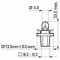 Лампа BAX 12637 12V 1.5W B8,5d beige CP (10) STANDARD 12637CP 1шт