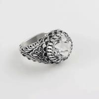 Авторское изготовленное вручную кольцо из серебра с горным хрусталём
