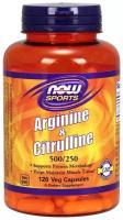 NOW Arginine 500 mg/Citrulline 250 mg 120 капс