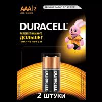 Батарейки алкалиновые Duracell Basic AAA LR03 MN2400 2шт