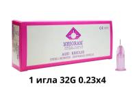 Игла медицинская инъекционная для мезотерапии (Мезоигла Mesoram) 32G 0.23x4, 1 шт., 712303 (Мезорам)