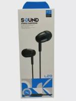 Проводные вакуумные наушники Sound Stereo L29 HI-Fi PowerfulBASS Earphones/черные