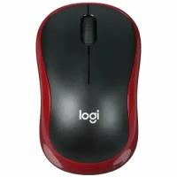 Компьютерная мышь Logitech M186 черный/красный (910-004133)