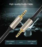 Кабель UGREEN AV125 (10604) 3.5mm Audio Cable Net Braid 2m - Gray