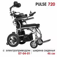 Электроколяска складная Ortonica Pulse 720 46PP легкая узкая с подголовником ширина сиденья 46 см пневматические/пневматические Код 07-04-01