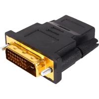 Переходник DVI-D 24+1M / HDMI 19F для мониторов телевизоров и компьютеров (GCR-CV105) черный