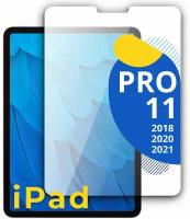 Защитное противоударное стекло для планшета Apple iPad Pro 11 (2018, 2020, 2021) / Полноэкранное стекло на планшет Эпл Айпад Про 11 / Прозрачное