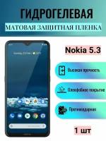 Матовая гидрогелевая защитная пленка на экран телефона Nokia 5.3 / Гидрогелевая пленка для нокиа 5.3