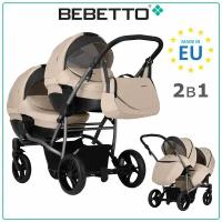 Универсальная коляска для двойни Bebetto 42 Comfort 2017, 2 в 1, бежевый