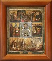 Великорецкая икона Николая Чудотворца, в деревянной рамке 8*9,5 см