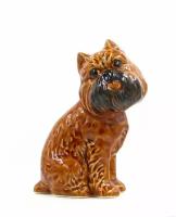Грифон (окрас коричневый) статуэтка собаки из фарфора