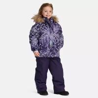 Комплект куртка с полукомбинезоном для девочек HUPPA MARVEL, тёмно-лилoвый с принтом/ тёмно-лилoвый 34273, размер 134