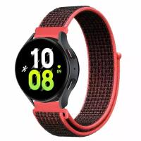 Нейлоновый универсальный ремешок 22 мм для смарт-часов Garmin, Samsung Galaxy Watch, Huawei Watch, Honor, Xiaomi Amazfit, 10 красночерный