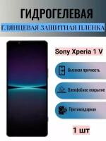 Глянцевая гидрогелевая защитная пленка на экран телефона Sony Xperia 1 V / Гидрогелевая пленка для сони икспериа 1 V