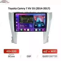 Штатная магнитола FarCar для Toyota Camry 7 XV 55 (2014-2017) на Android 10 (4gb/32gb/WiFi/BT/GPS/DSP/QLED/4G)