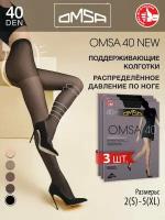 Колготки OMSA ATTIVA, 40 den, 3 шт., размер M, черный