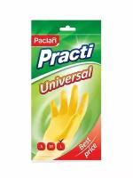 Paclan Перчатки резиновые Universal (L) желтые, 1 пара