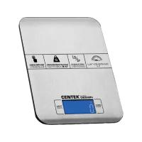 Весы кухонные CENTEK CT-2464 - сталь, сенсор, LCD- 59х27 с подсветкой, t° в комнате, max 5кг, шаг 1г