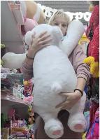 Белый плюшевый медведь 70 см. большая подушка игрушка обнимашка